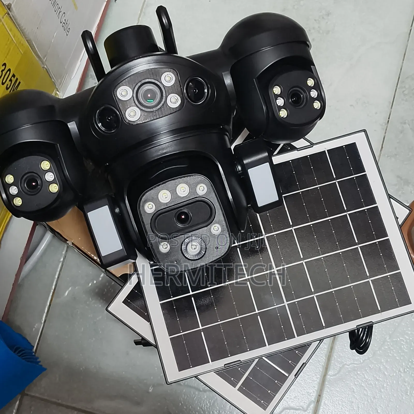 Newest Model Quad Lens Smart Net Camera With Two Solar Panels