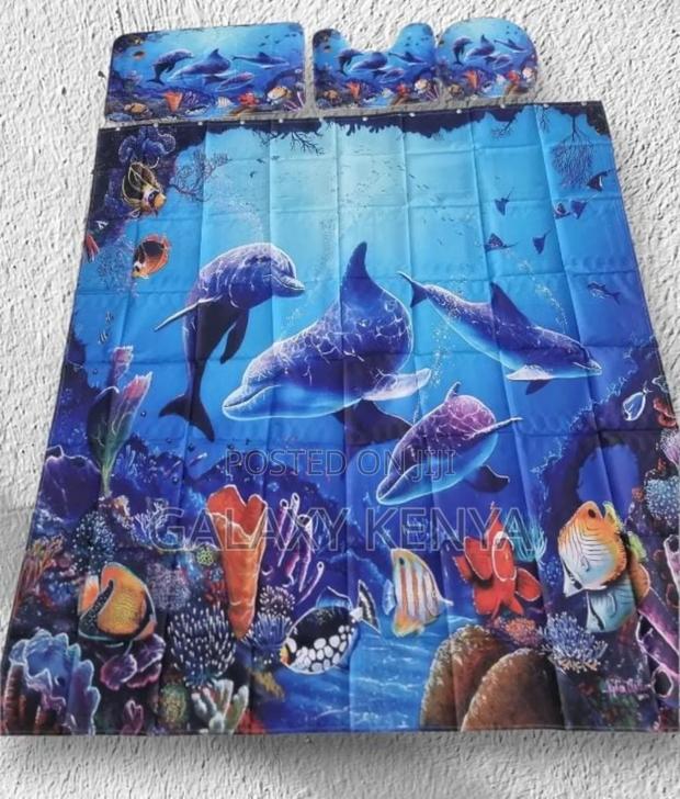 Bathroom Woolen Mats With a Waterproof Shower Curtain Set - 4pcs - thumbnail 9