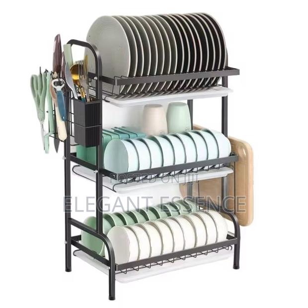 Maxspace 3-Tier Adjustable Multi-Drain Dish Drying Rack - main view