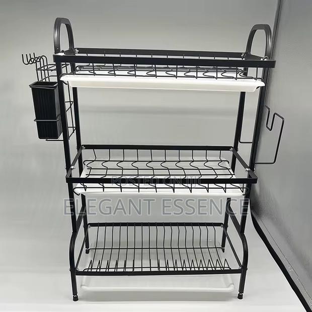 Maxspace 3-Tier Adjustable Multi-Drain Dish Drying Rack - thumbnail 3