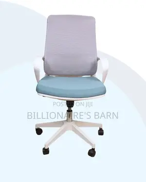 White Ergonomic Mesh Office Chair Mid Back Lumbar Support Modern