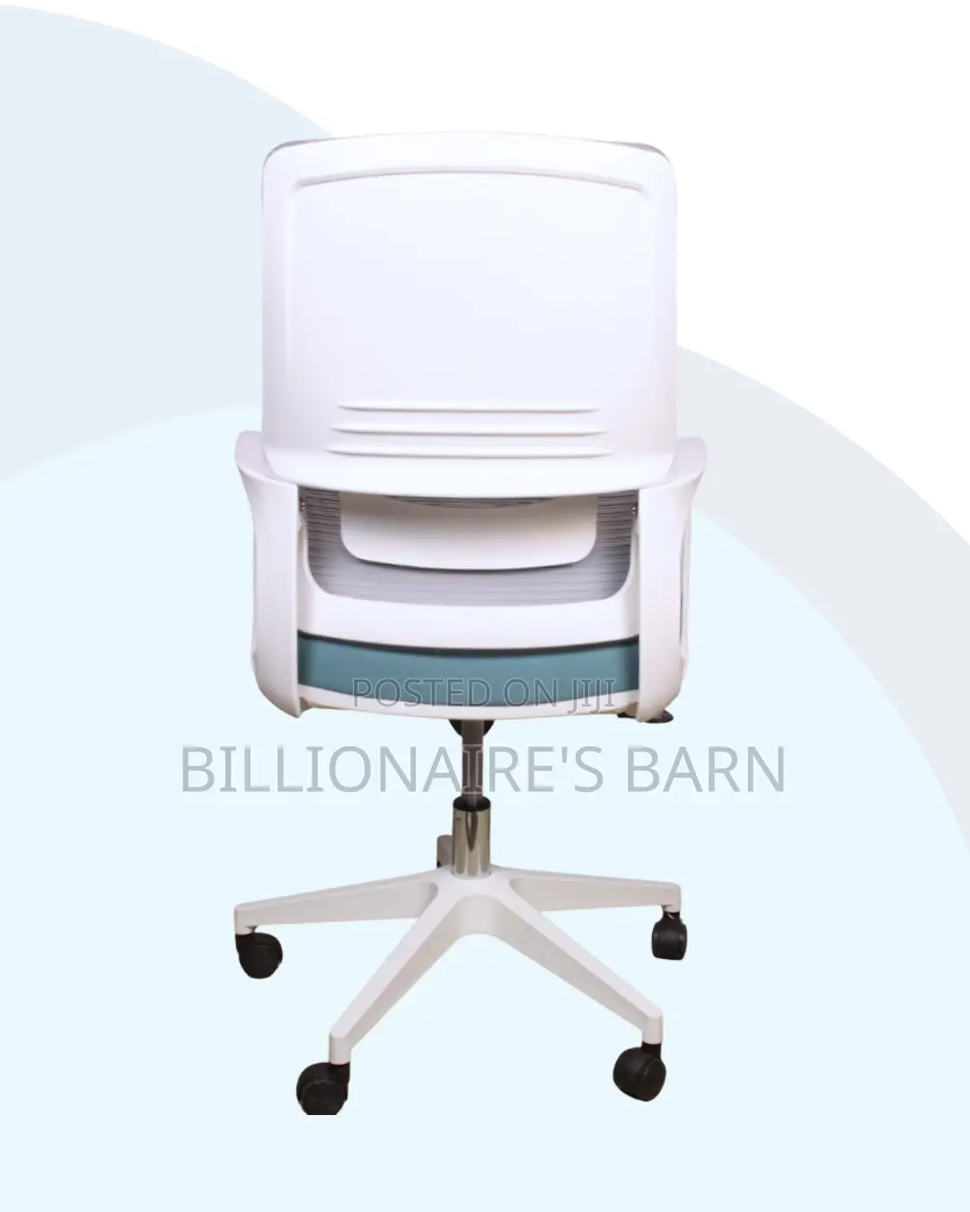 White Ergonomic Mesh Office Chair Mid Back Lumbar Support Modern
