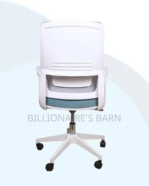 White Ergonomic Mesh Office Chair Mid Back Lumbar Support Modern