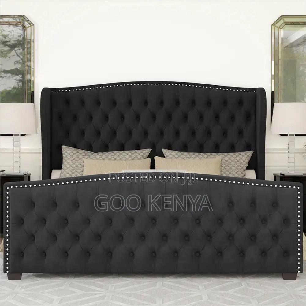 Home Bed; Tufted Velvet California King Bed Frame With Mattress