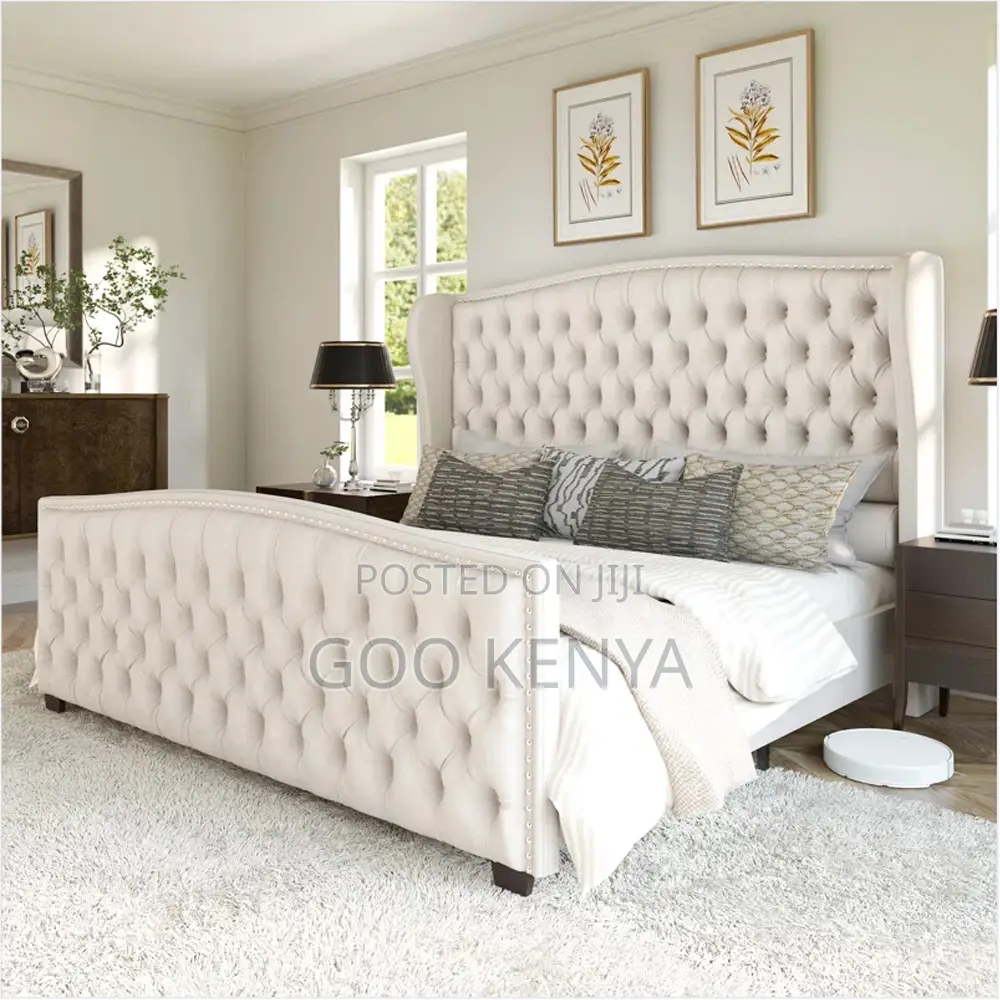 Home Bed; Tufted Velvet California King Bed Frame With Mattress
