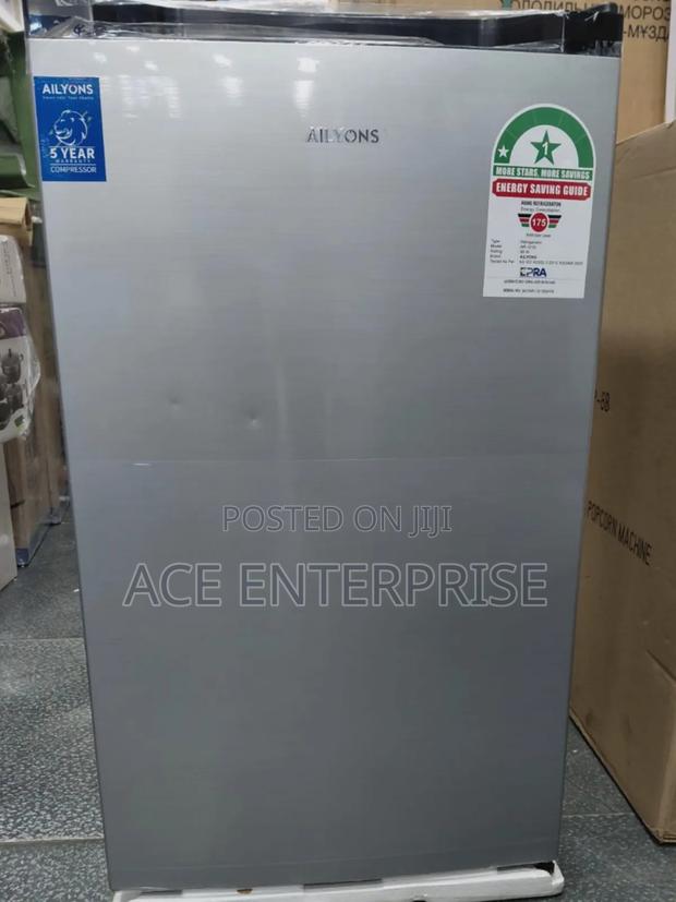 Ailyons 90 Litres Single Door Top Freezer Fridge - Silver Color - main view