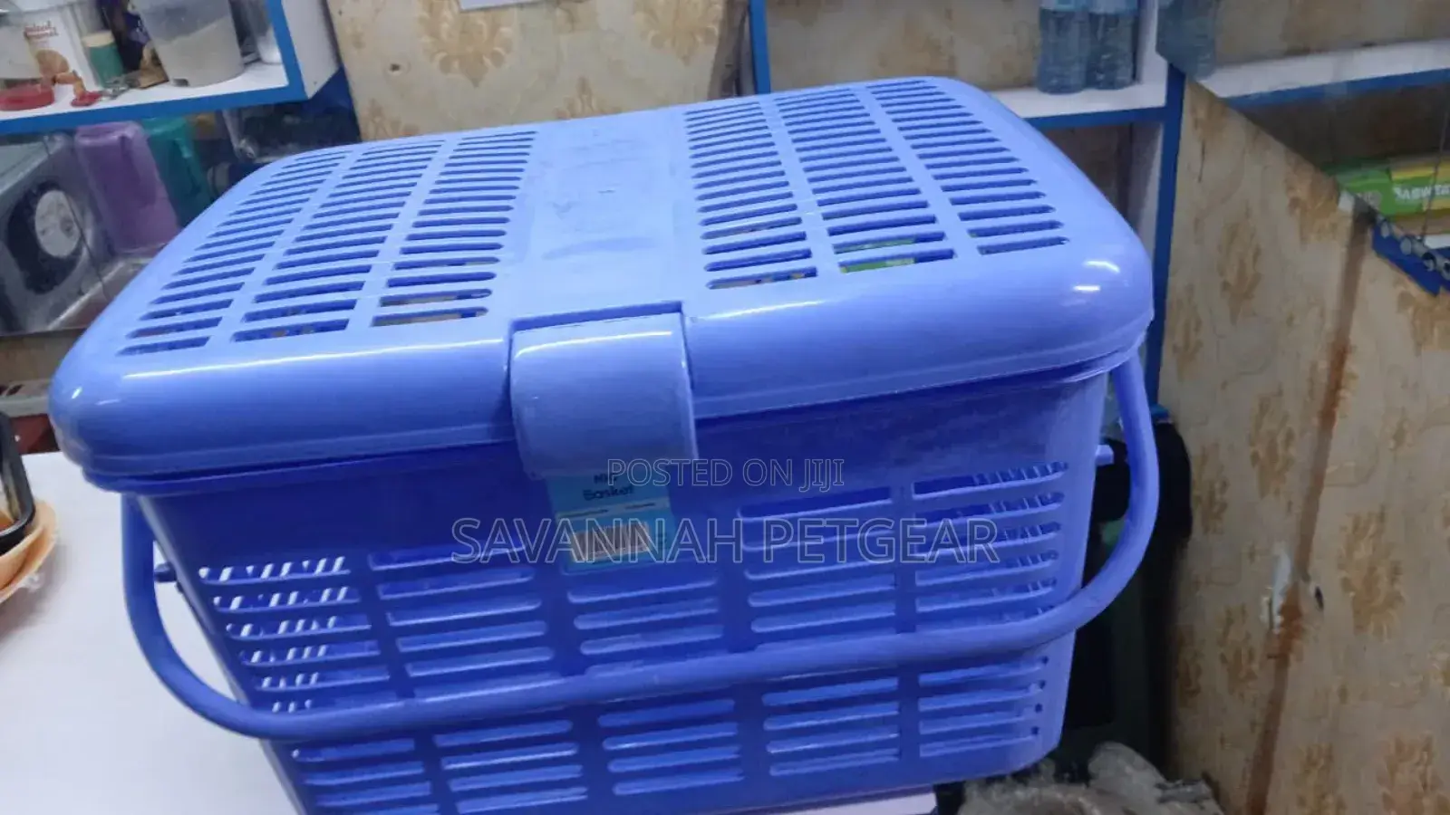 Rio Pet Cat, Kitten Rabbit Transportation Basket Crate - Blue Colour