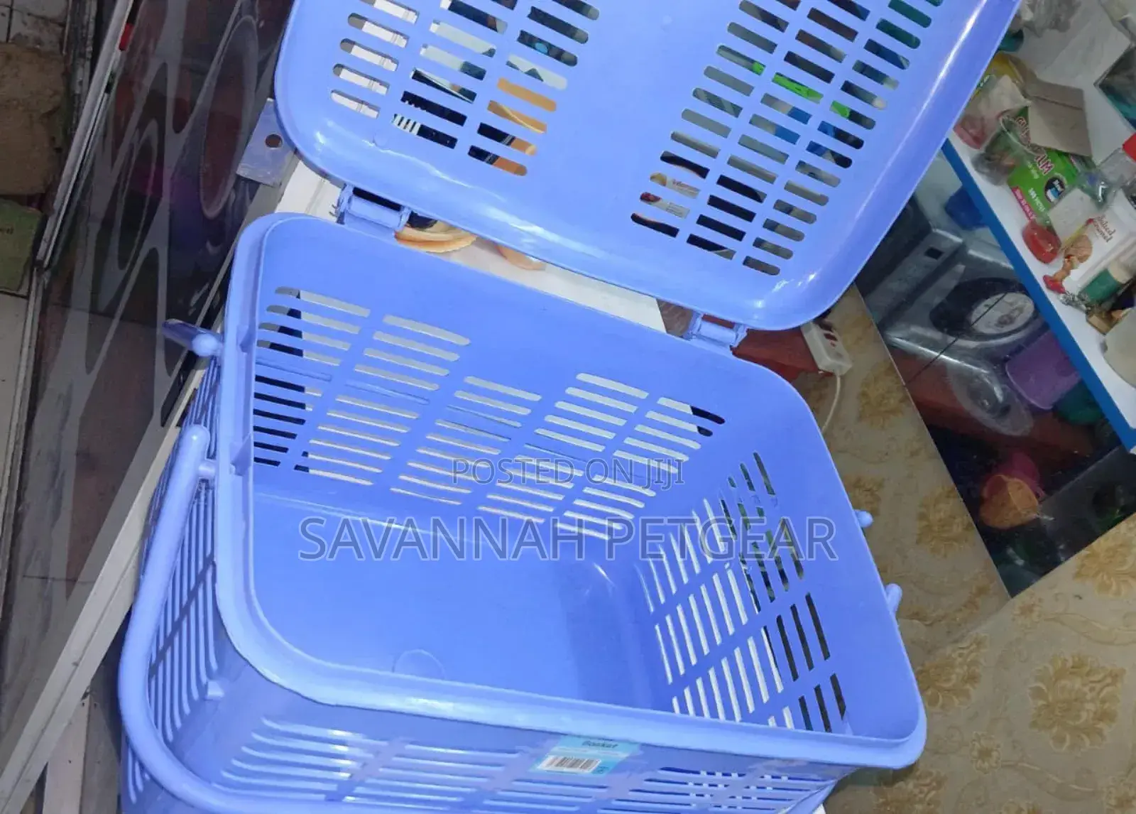 Rio Pet Cat, Kitten Rabbit Transportation Basket Crate - Blue Colour