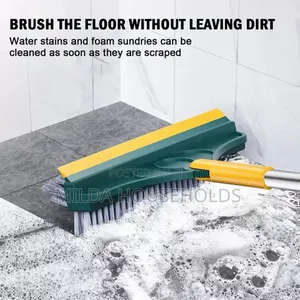 3-in-1 Floor Scrubbing v- Shaped Brush, Broom Squeegee