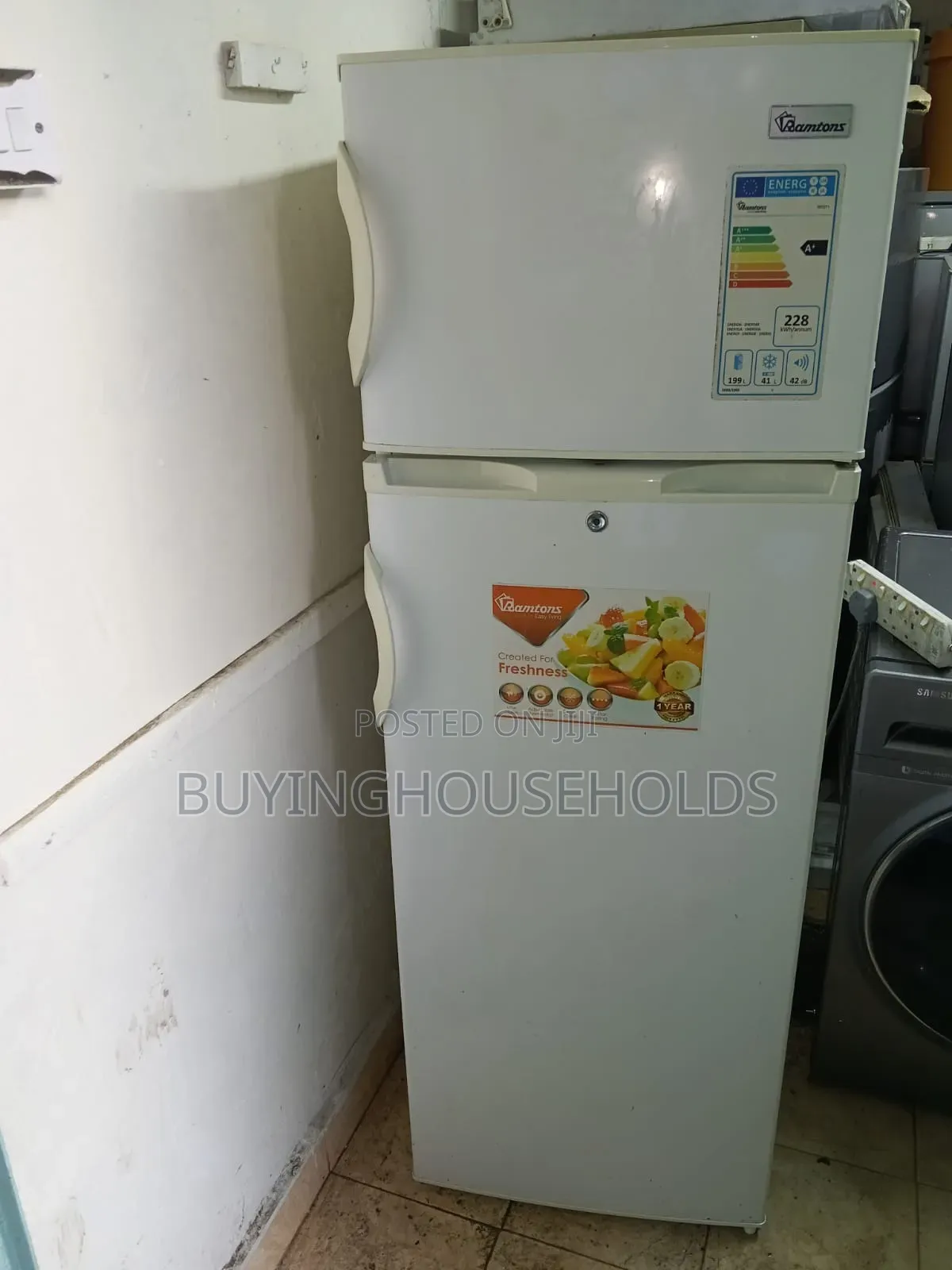 Ramtons 240l Two Door Fridge