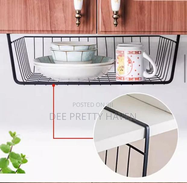 Black Medium Wire Rack Under-Shelf Basket Pack of 2 for Kitchen - main view