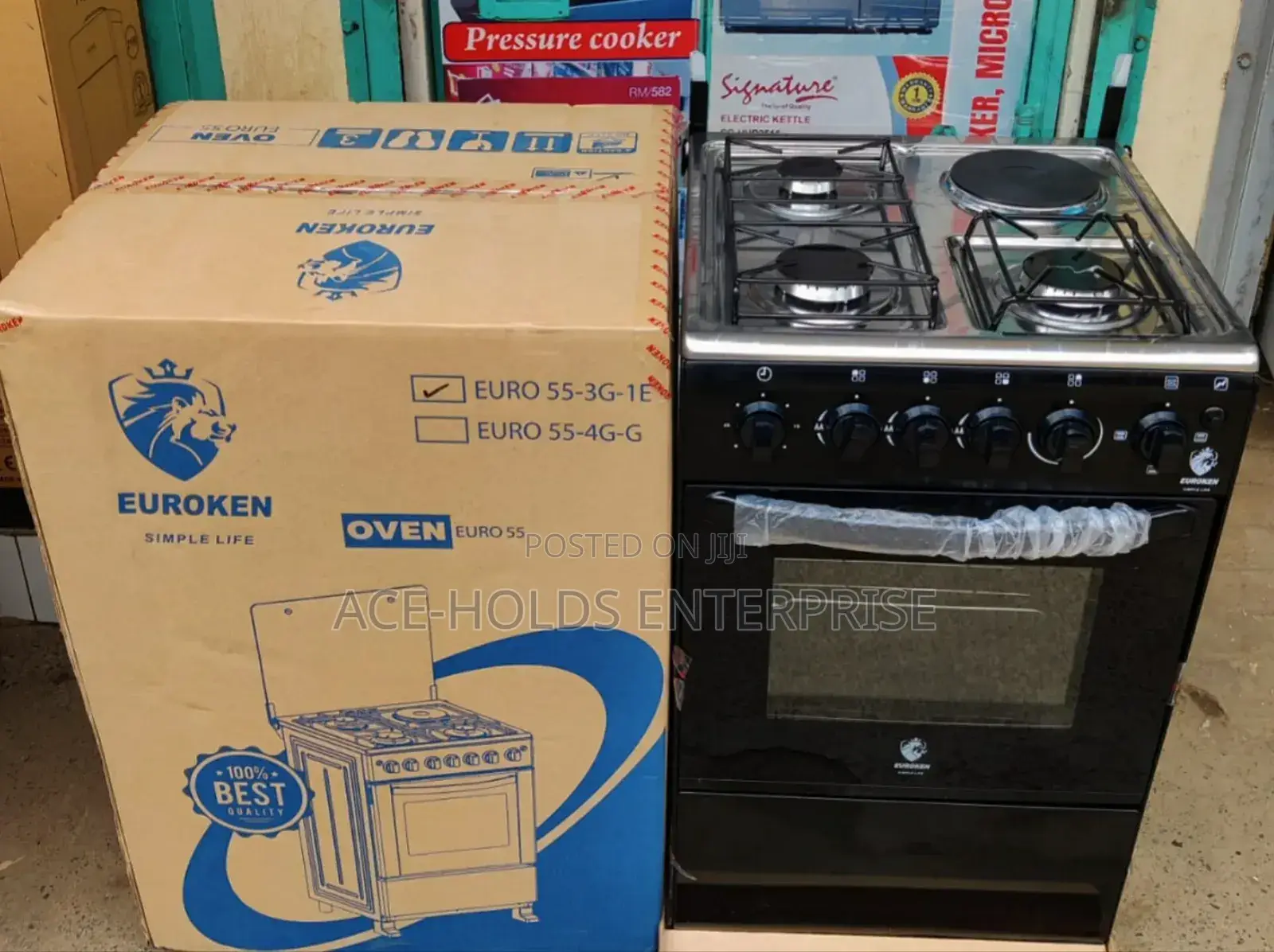 50×55 Euroken 3+1 Standing Gas Cooker With Electric Oven Cooker