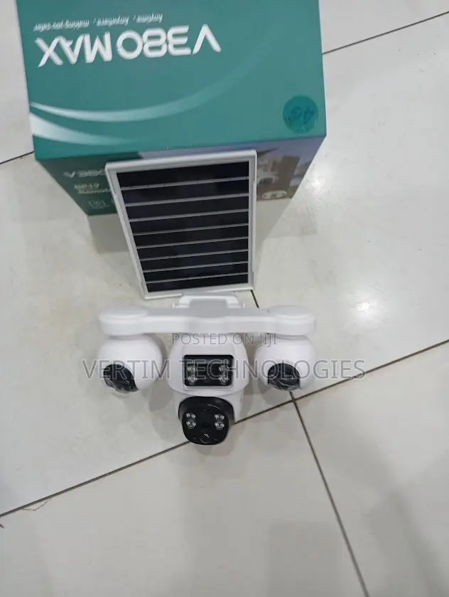 4g Enabled CCTV Camera, 4 Lens 360 Rotating Angle, Solar Camera