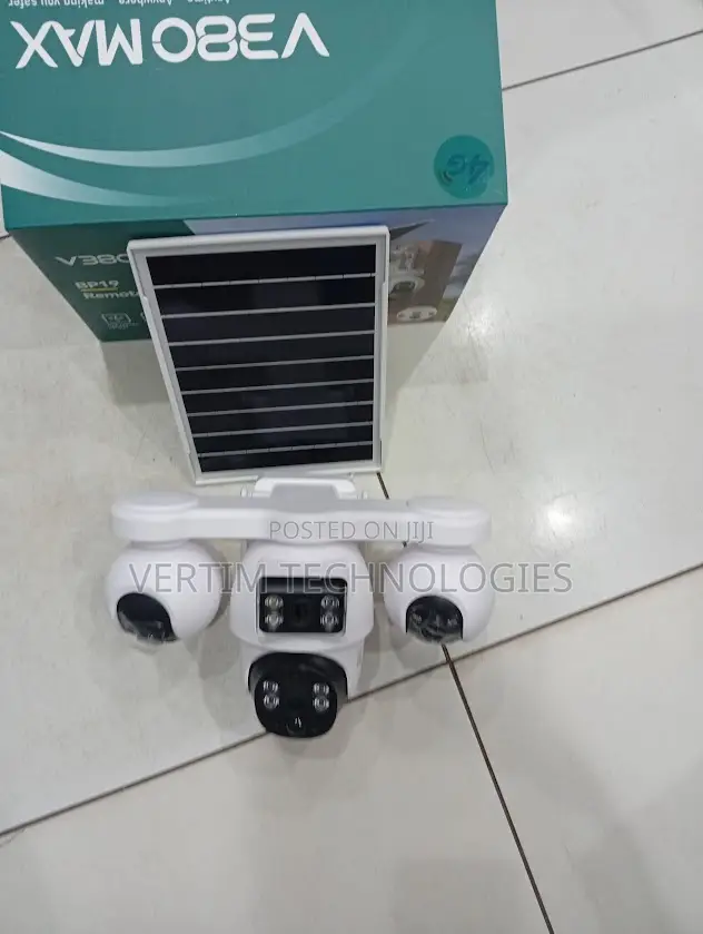 Four Lens Solar Powered 4g Camera V380 Pro App Outdoor CCTV