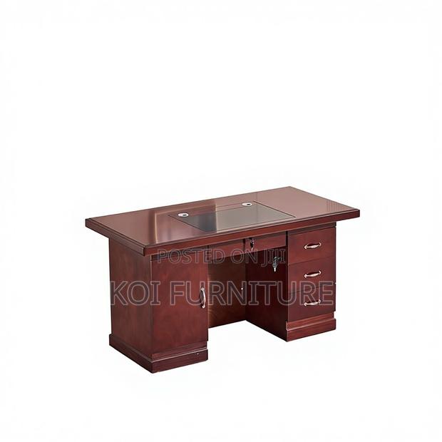 Office Desk; 1200mm Platinum Mahogany Executive Desk - thumbnail 4