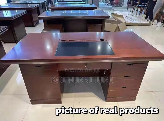 Office Desk; 1200mm Platinum Mahogany Executive Desk - thumbnail 5