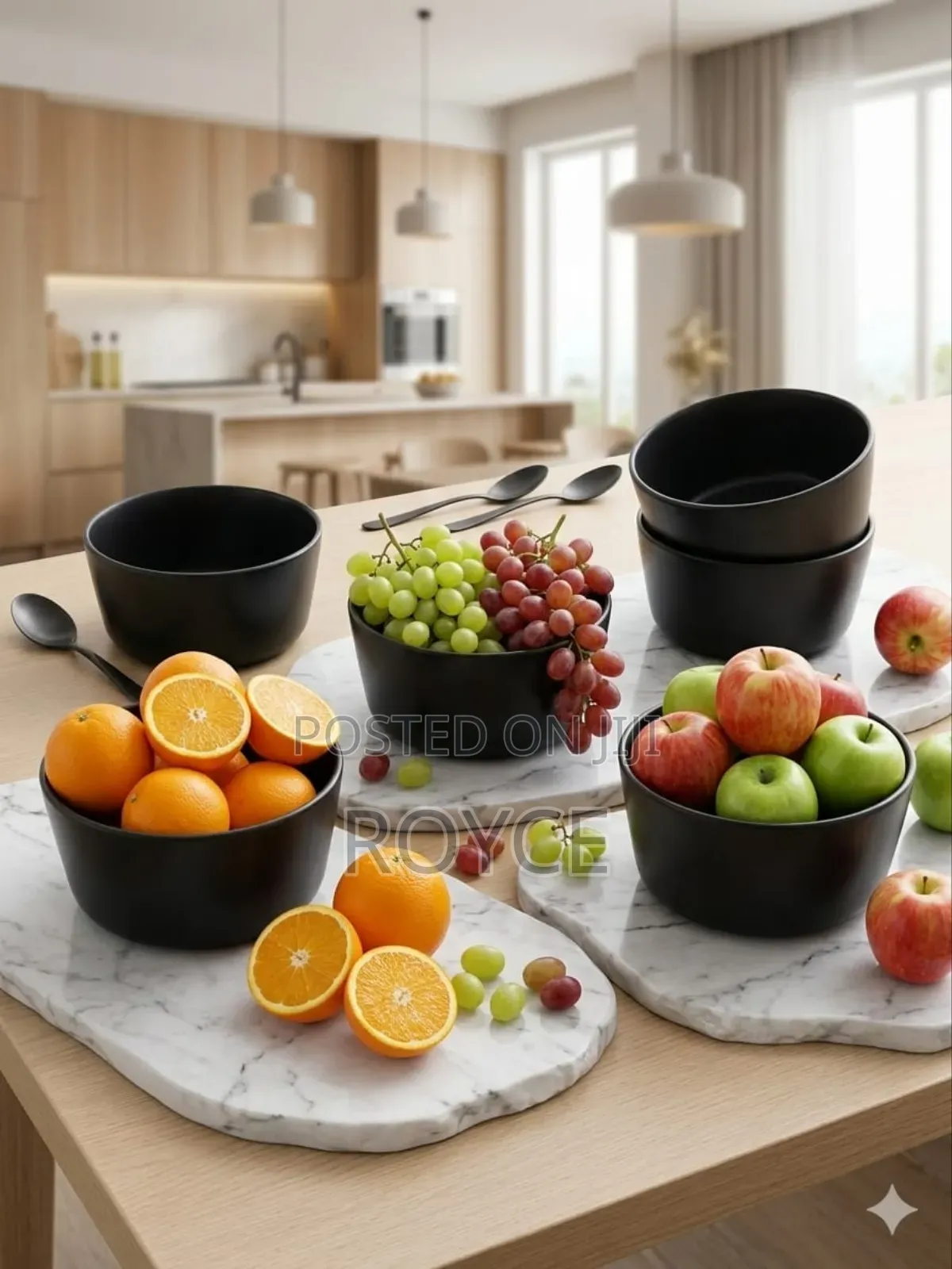Black Crockery Ceramic Soup Set- 6pcs