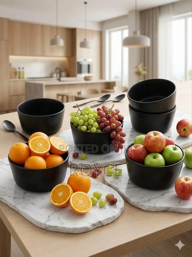 Black Crockery Ceramic Soup Set- 6pcs - thumbnail 3