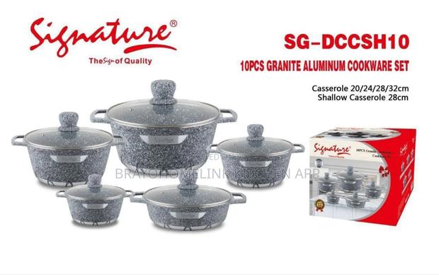 Signature 10 PCS Granite Cookware Set Sg-DCC-Sh-10