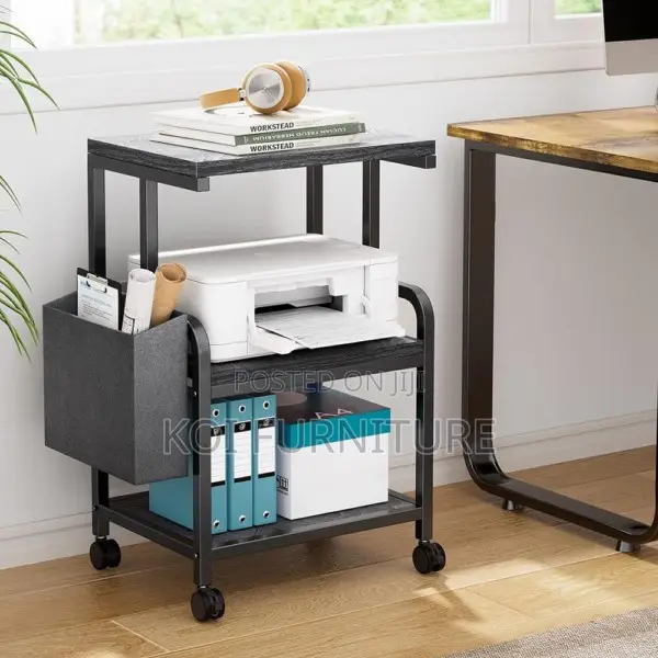 Storage Units; Printer Rack With Blacket Storage Shelf