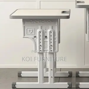 Home Desks; Cute Gray Adjustable Home Schooling Desk Chair Set