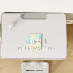 Home Desks; Cute Gray Adjustable Home Schooling Desk Chair Set