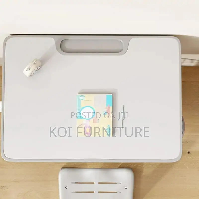 Home Desks; Cute Gray Adjustable Home Schooling Desk Chair Set