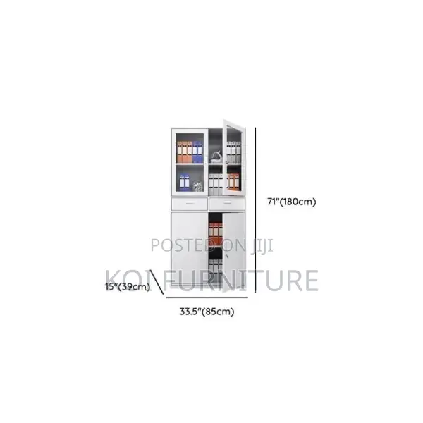 Office Cabinet; Four Lockable Doors for Homes and Office Filing
