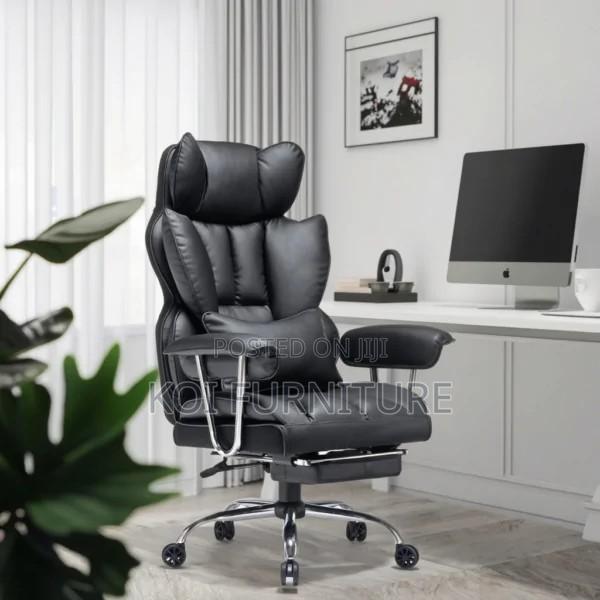 Office Chair; Heavy Leather High Back Office Chair