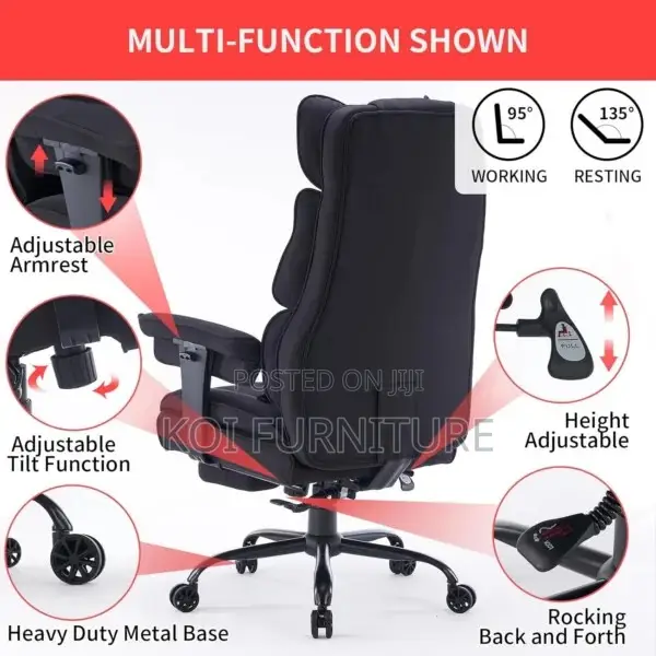 Office Chair; Heavy Leather High Back Office Chair