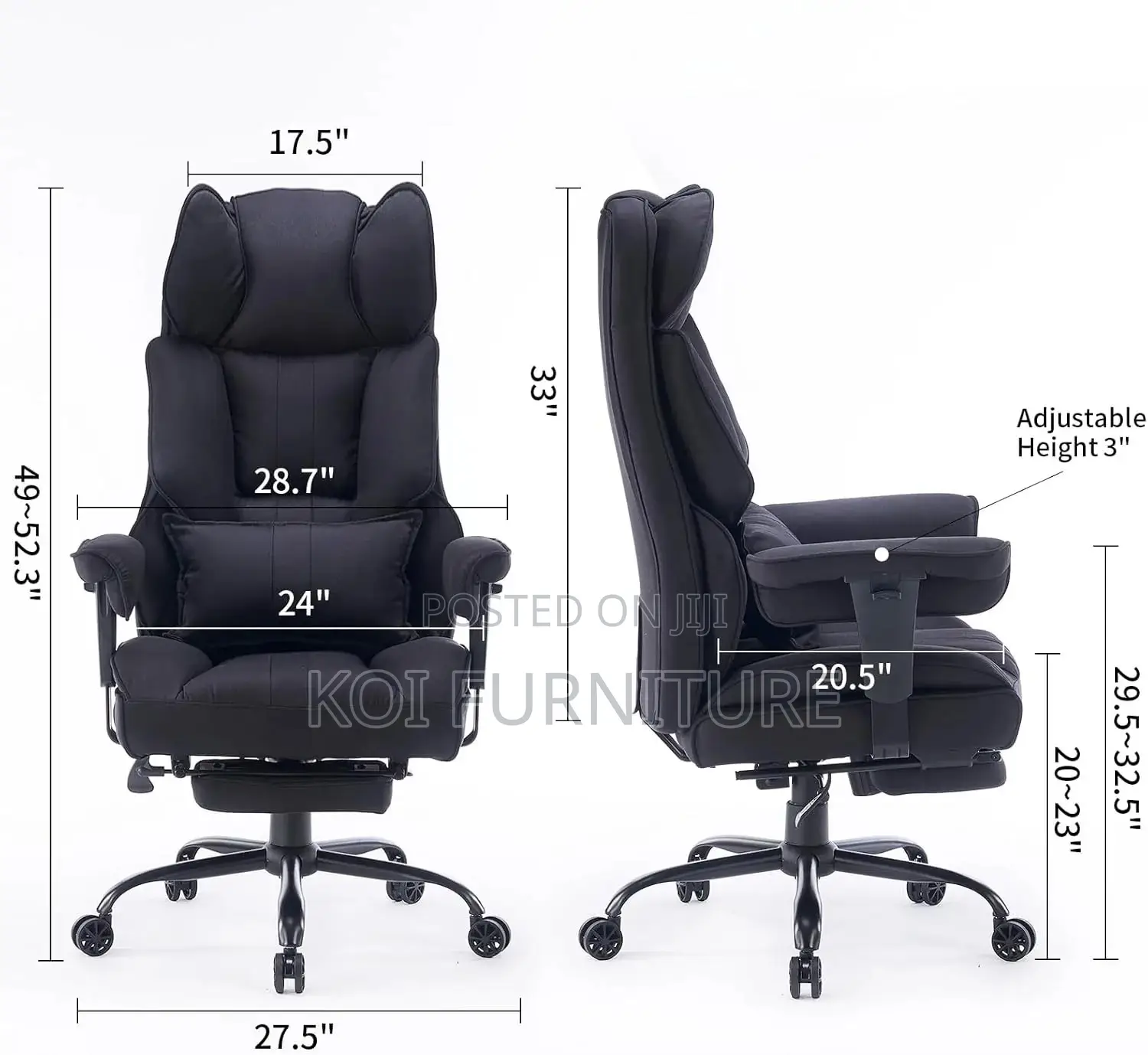 Office Chair; Heavy Leather High Back Office Chair