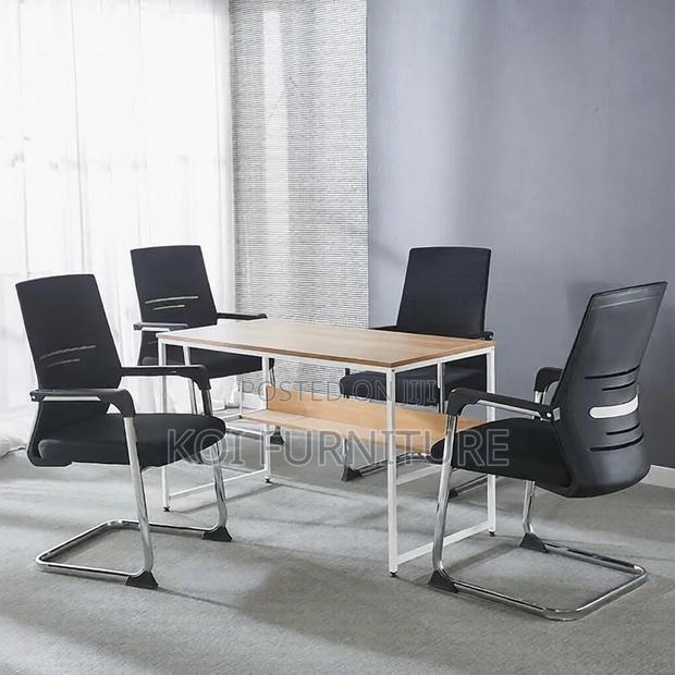 Office Chair; Mesh Fabric Office Chair With Sled Base