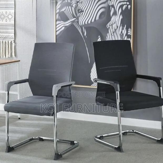 Office Chair; Mesh Fabric Office Chair With Sled Base - thumbnail 3