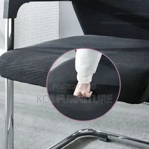 Office Chair; Mesh Fabric Office Chair With Sled Base
