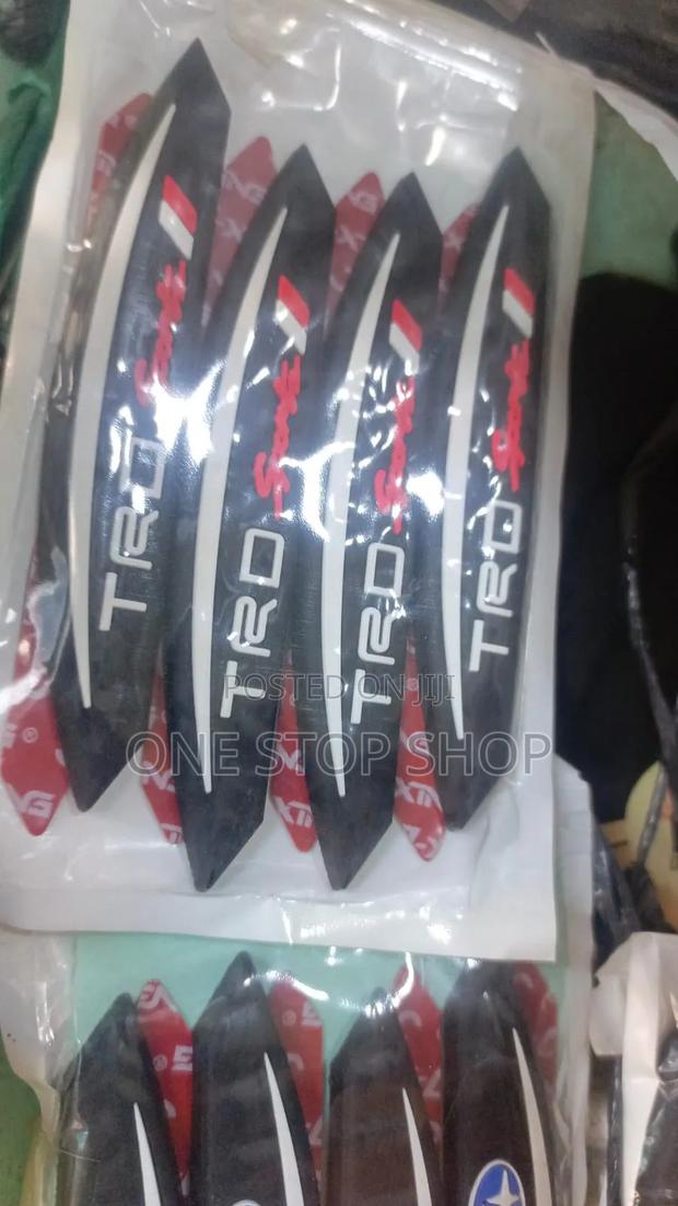 4pcs TRD Rubber Branded Door Open Antiscratch Sticker