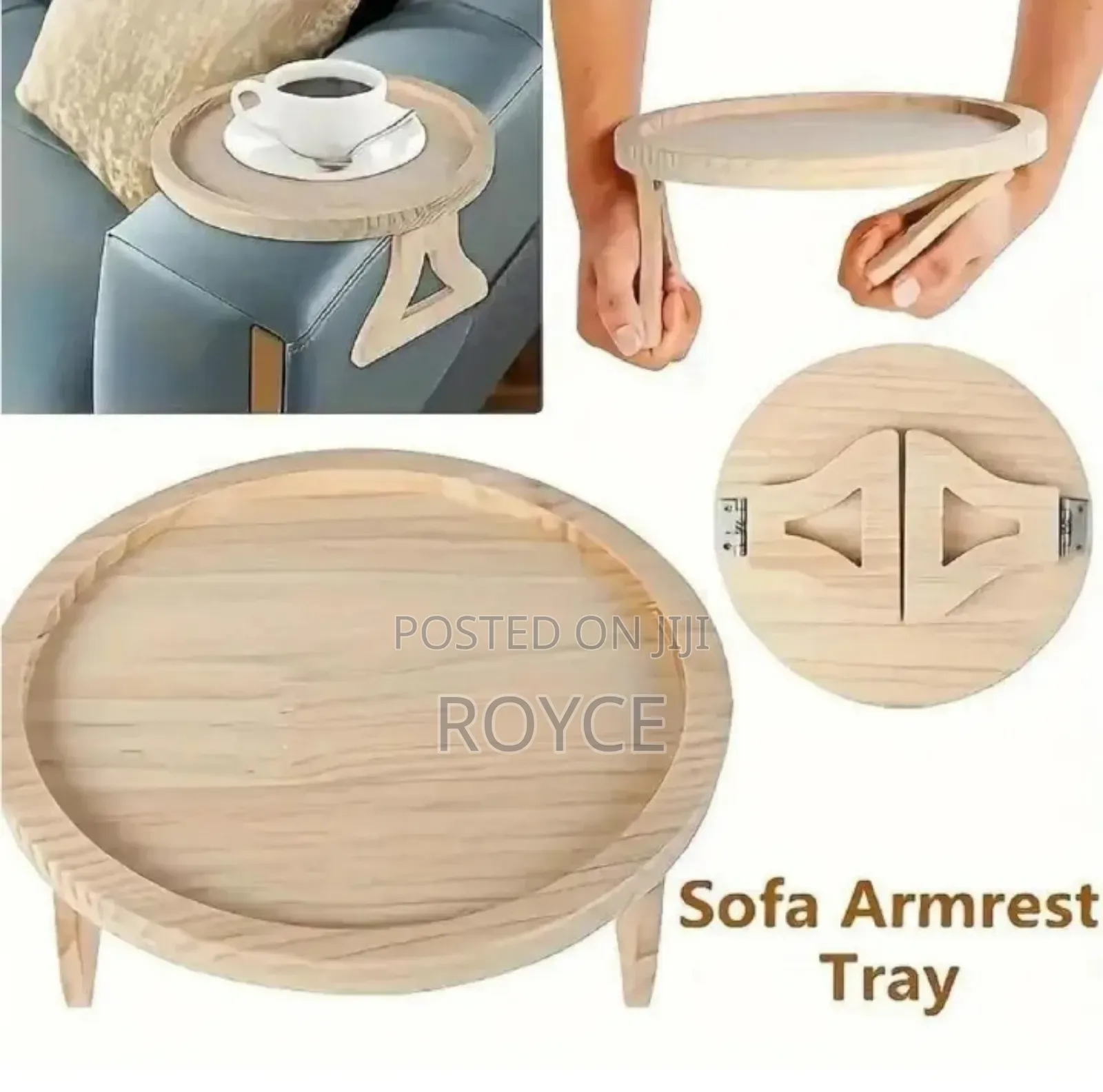 Bamboo Foldable  Sofa Armrest Tray