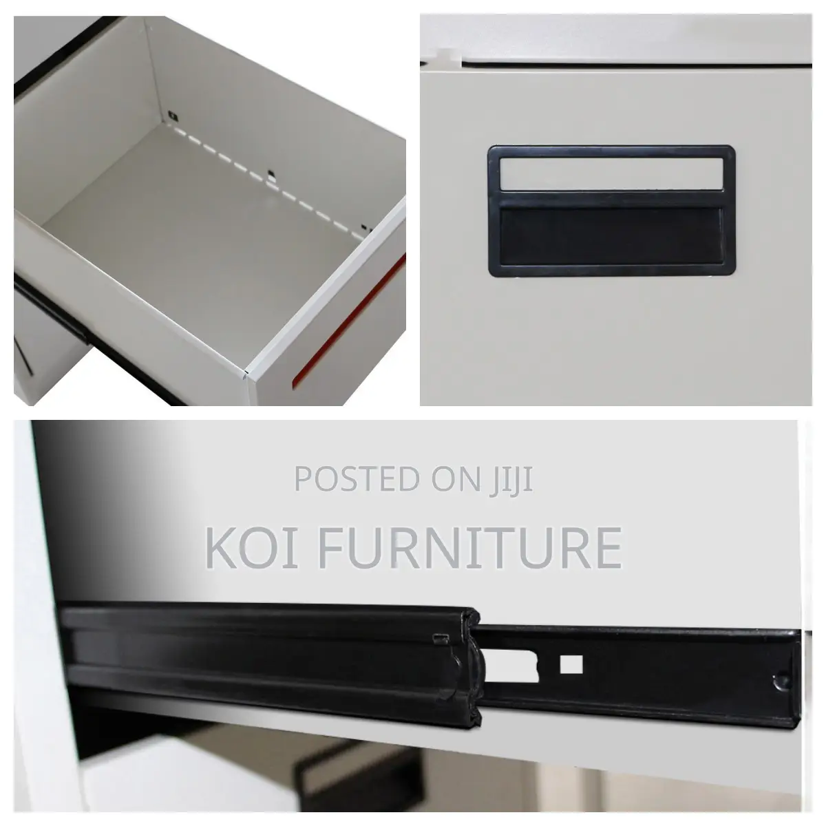 Office Cabinet; Four Lockers Gray Executive Office Cabinet