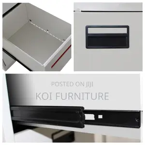 Office Cabinet; Four Lockers Gray Executive Office Cabinet