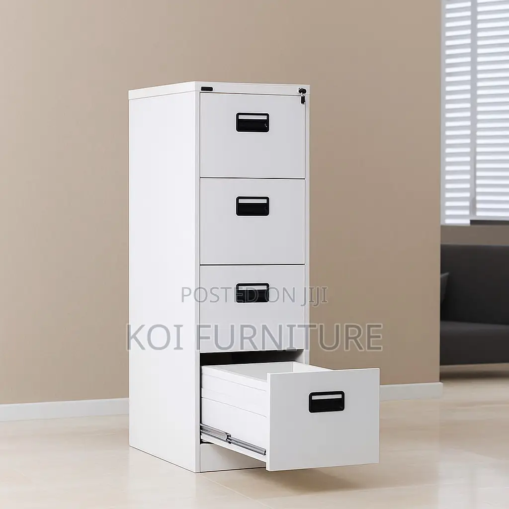 Office Cabinet; Four Lockers Gray Executive Office Cabinet