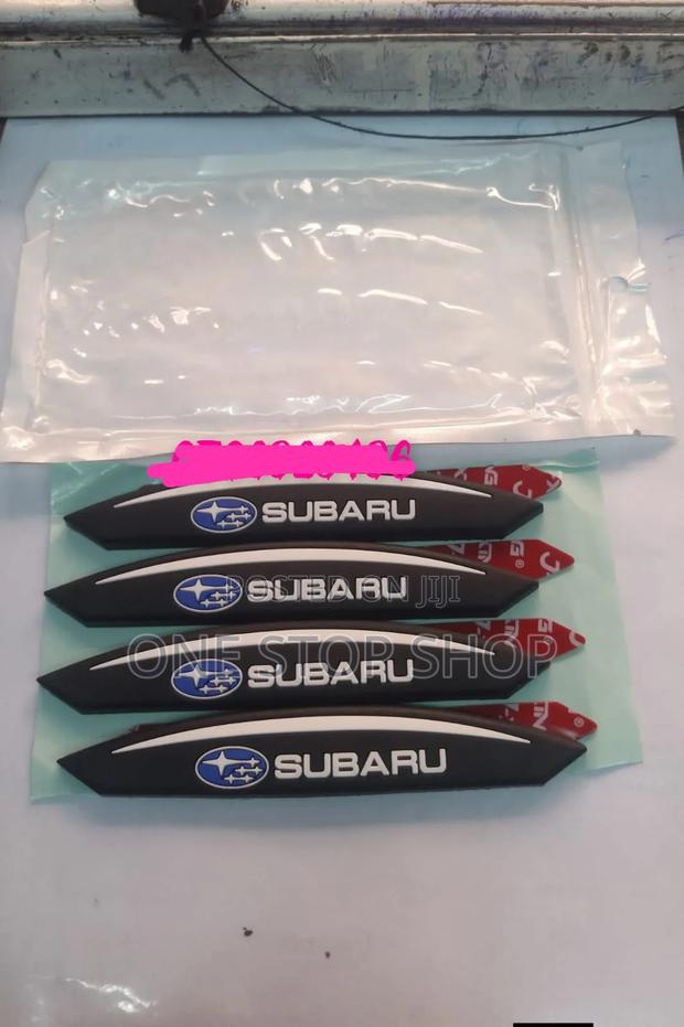 4x Subaru Black Door Protector Bump Stop Edge Guard - main view