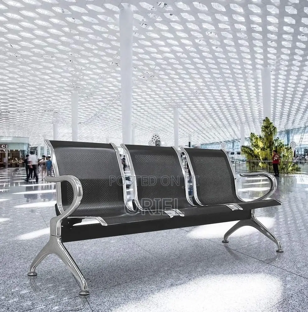 Office Bench: Elite Link Stainless Steel Reception Waiting Bench