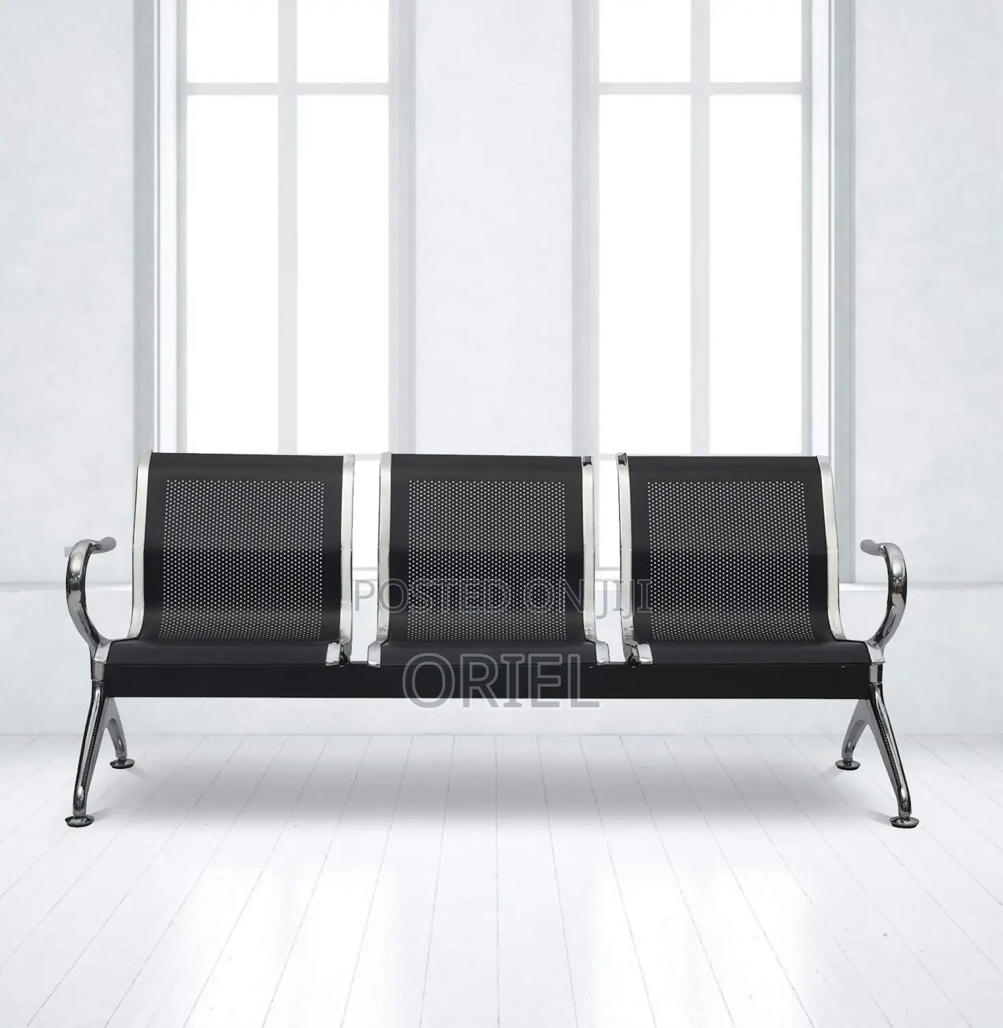Office Bench: Elite Link Stainless Steel Reception Waiting Bench