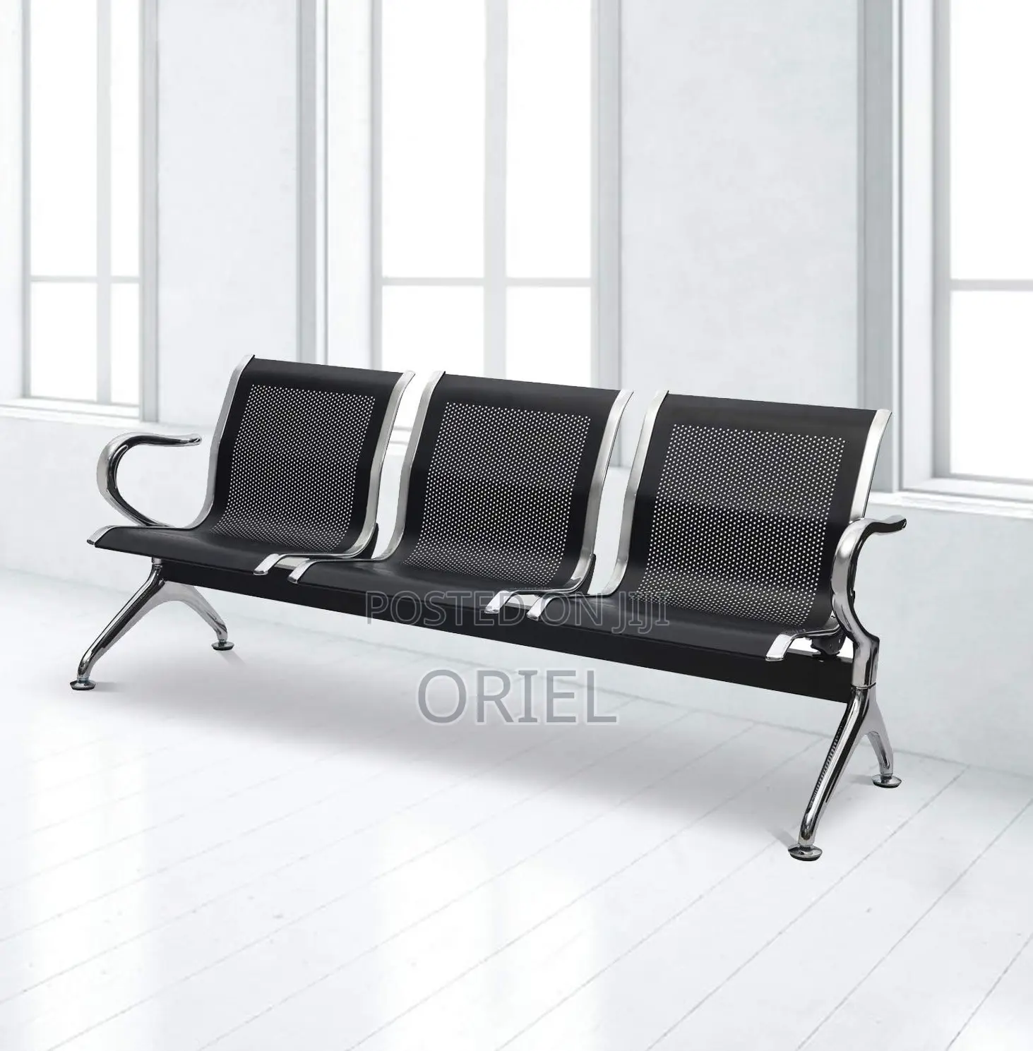 Office Bench: Elite Link Stainless Steel Reception Waiting Bench