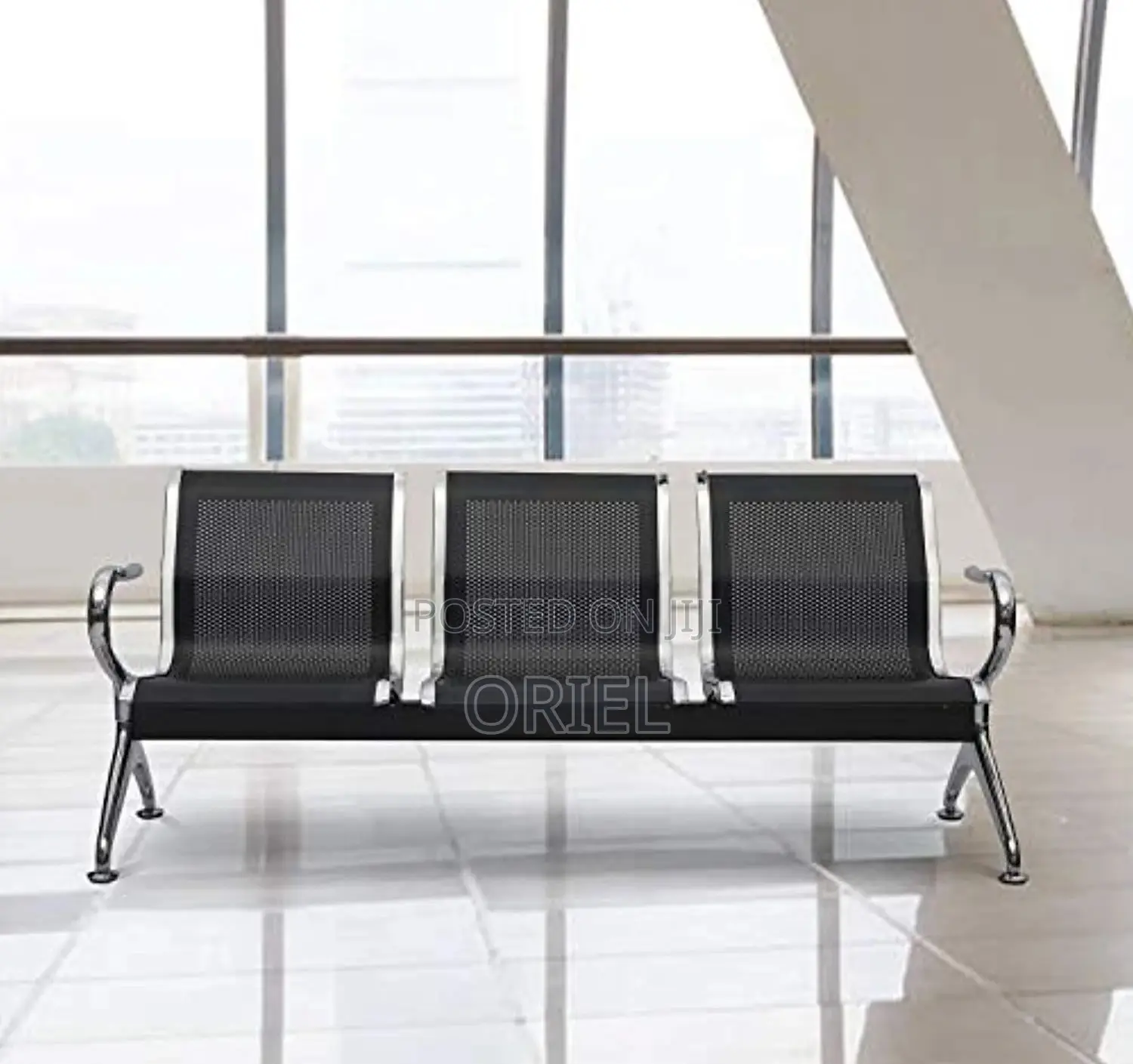 Office Bench: Elite Link Stainless Steel Reception Waiting Bench