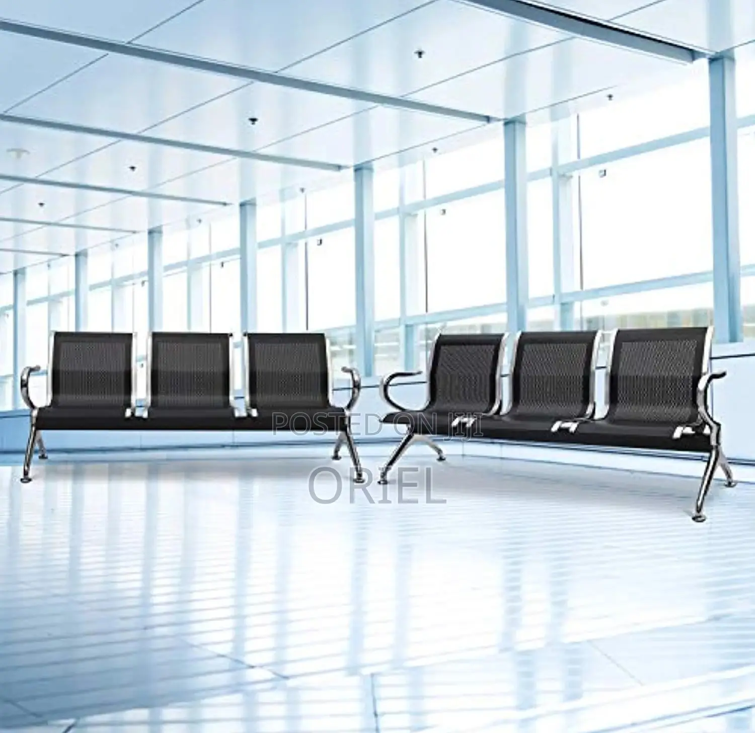 Office Bench: Elite Link Stainless Steel Reception Waiting Bench