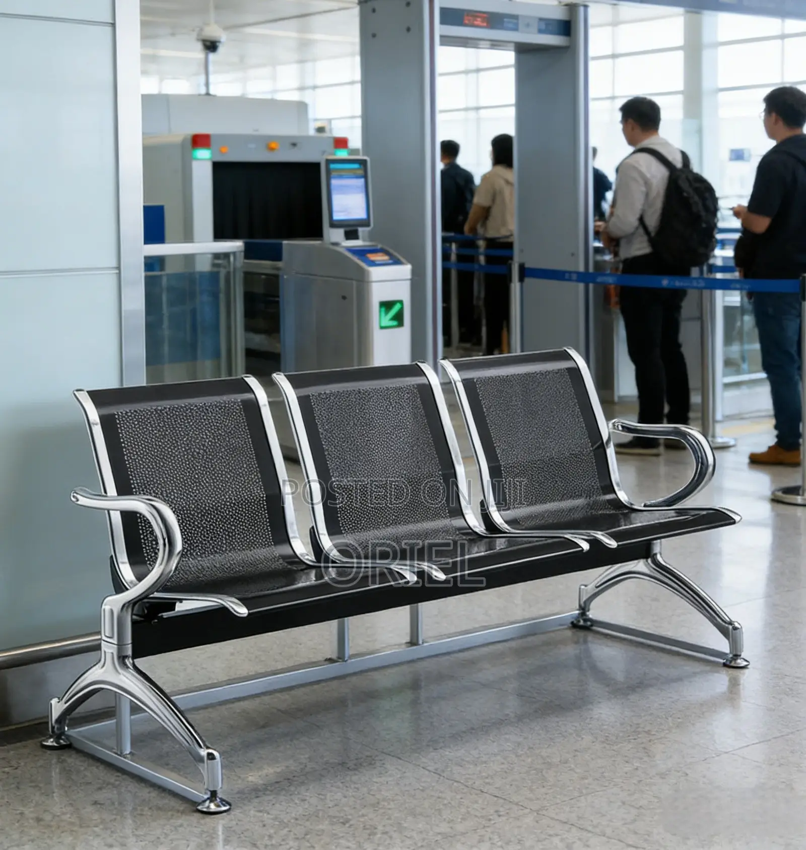 Office Bench: Elite Link Stainless Steel Reception Waiting Bench