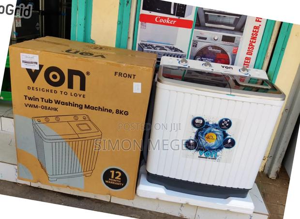 New Von 8 KGS Twin Tub Washing Machine Available