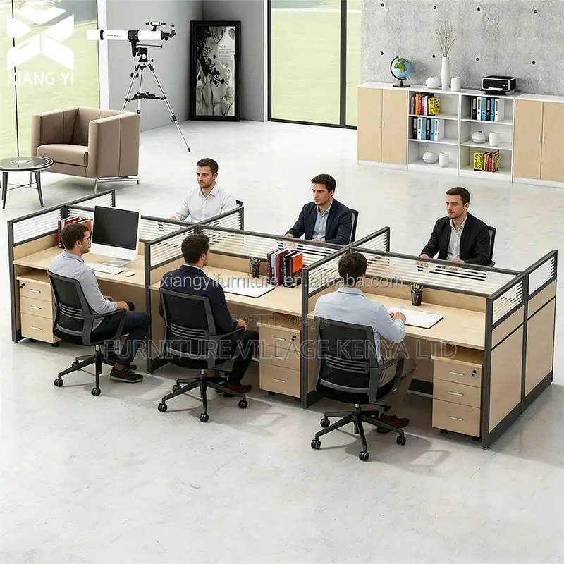 Workstation; Six Way Modular Office Workstation