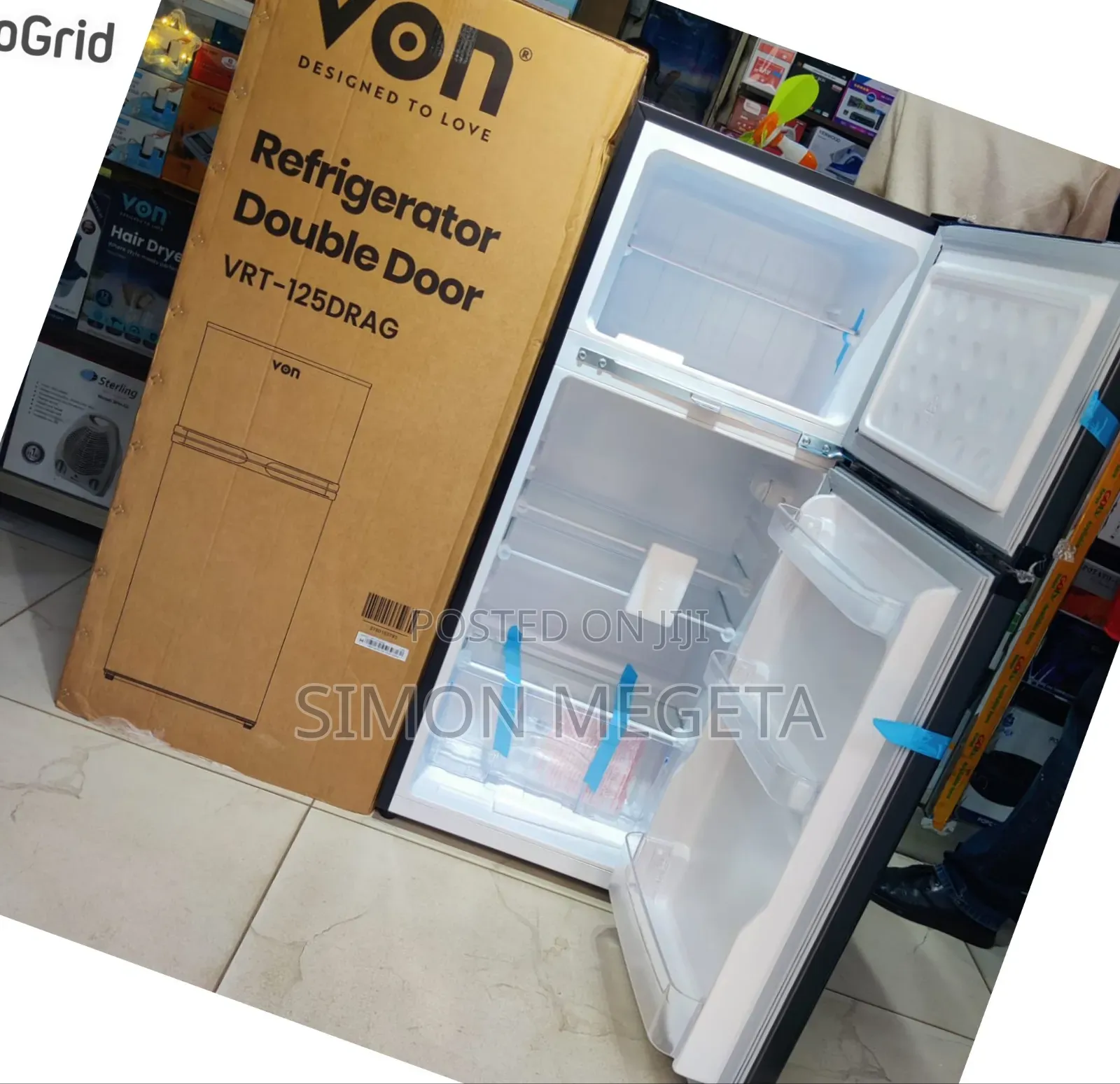 New Von Double Door Fridge 125 Litres Direct Cool
