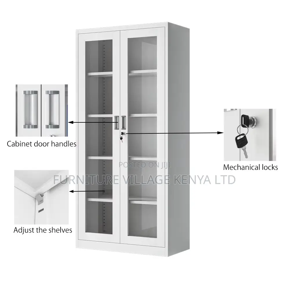 Office Cabinet; 2 Door Transparent Office Filling Cabinet